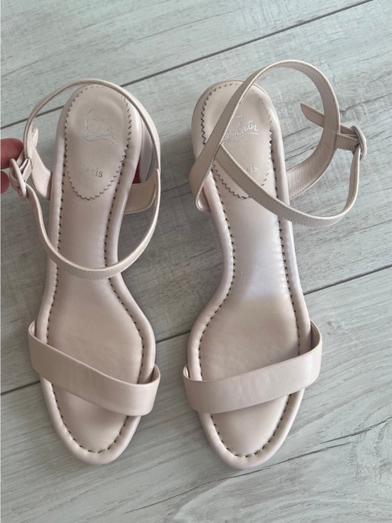 Christian Louboutin Shoes - Christian Louboutin Blush Leather Ankle-Strap Sandals